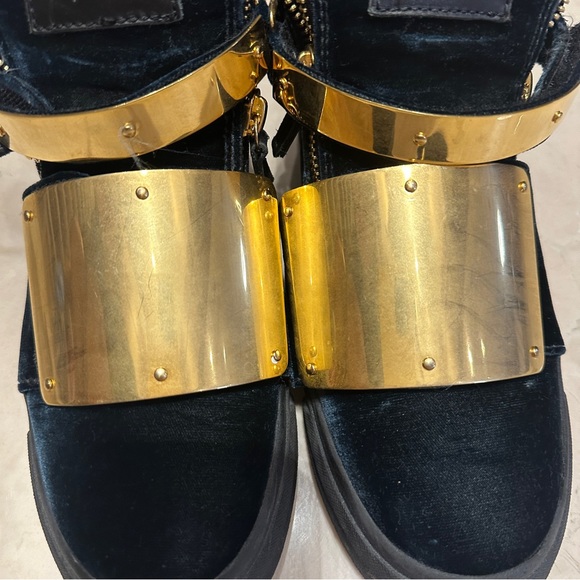 Giuseppe Zanotti Donna Metallic Patent Leather High Top Sneakers Shoes - Picture 3 of 7